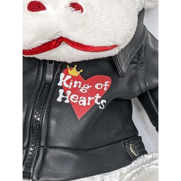 Dan Dee White Gorilla King of Hearts Motorcycle Leather Jacket Plush 21" - Picture 2 of 7
